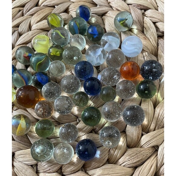 Antique & Vintage Marbles Swirl Marble Glass 2 Lbs Vintage Estate Sale Find Lot - Picture 10 of 15